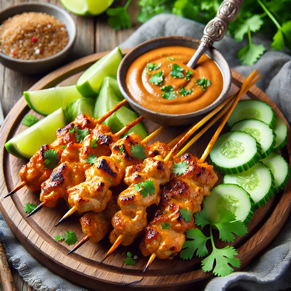 Poulet Satay Thaï avec sauce aux arachides