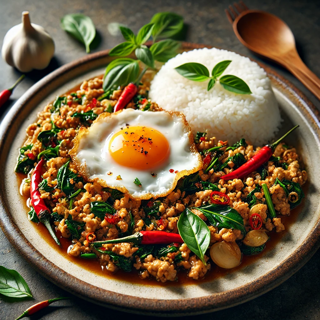 Poulet thaï au basilic (Pad Kra Pao)