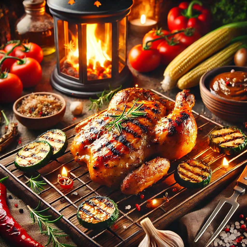 Poulet au barbecue mariné au miel et à la moutarde