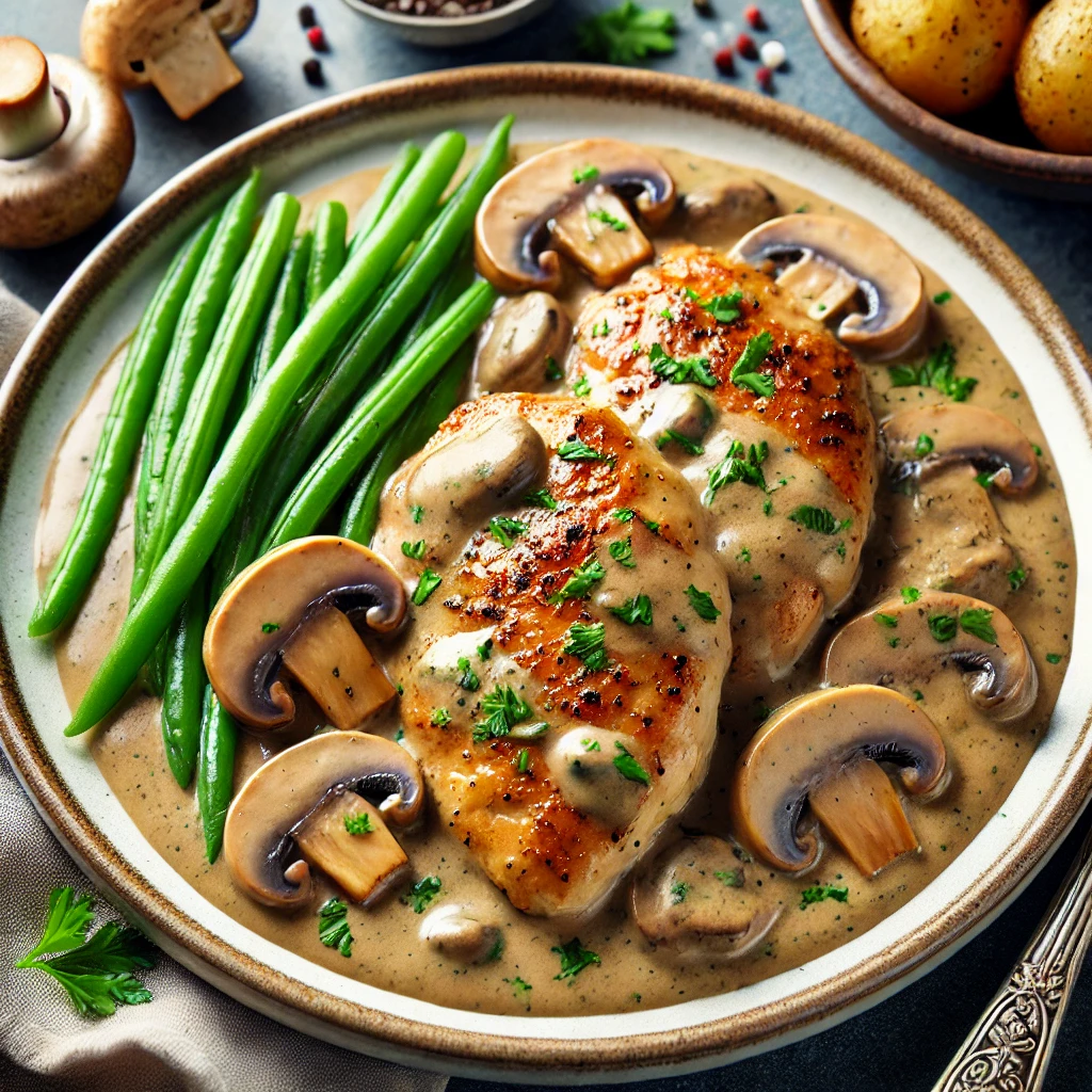 Poulet aux Champignons Crémeux Sans Gluten