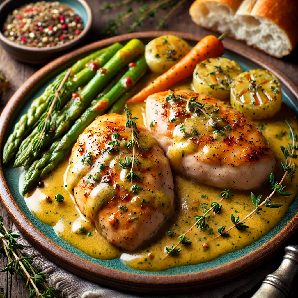 Poulet à la Moutarde et aux Herbes