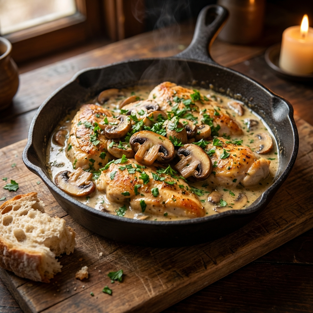 Recettes de Poulet | Poulet à la Crème et aux Champignons : L ...