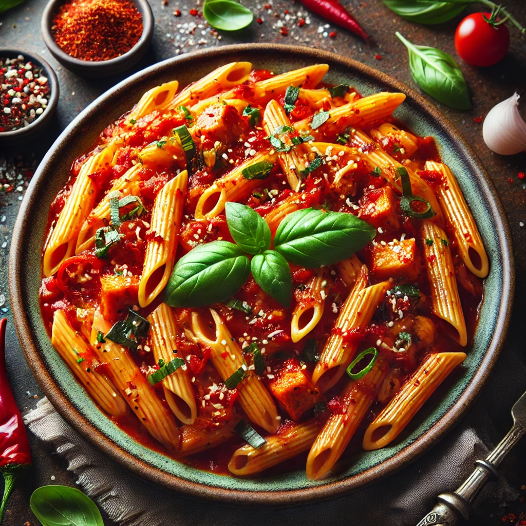 Penne au Poulet et à la Sauce Tomate Épicée