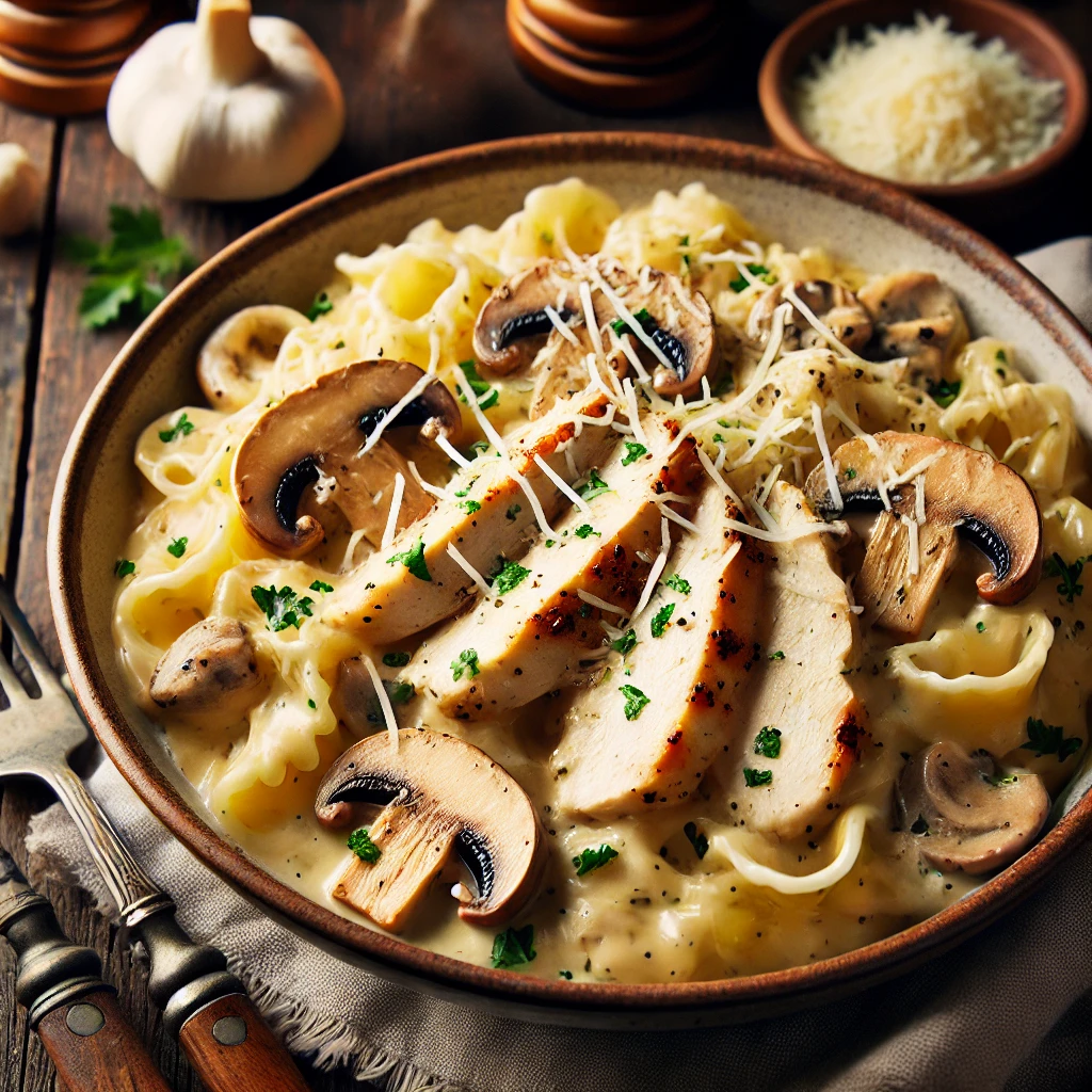 Poulet Alfredo aux Champignons