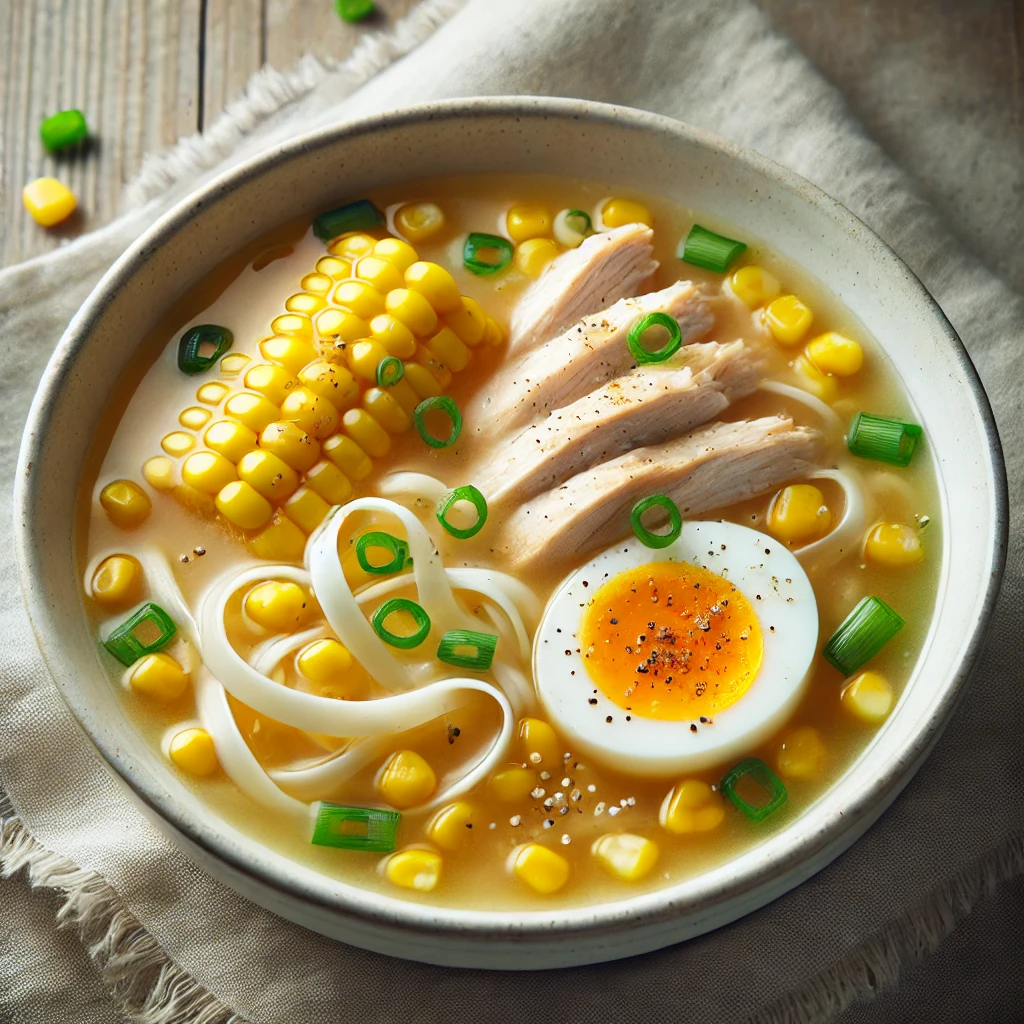 Soupe de poulet chinoise au maïs et œuf battu