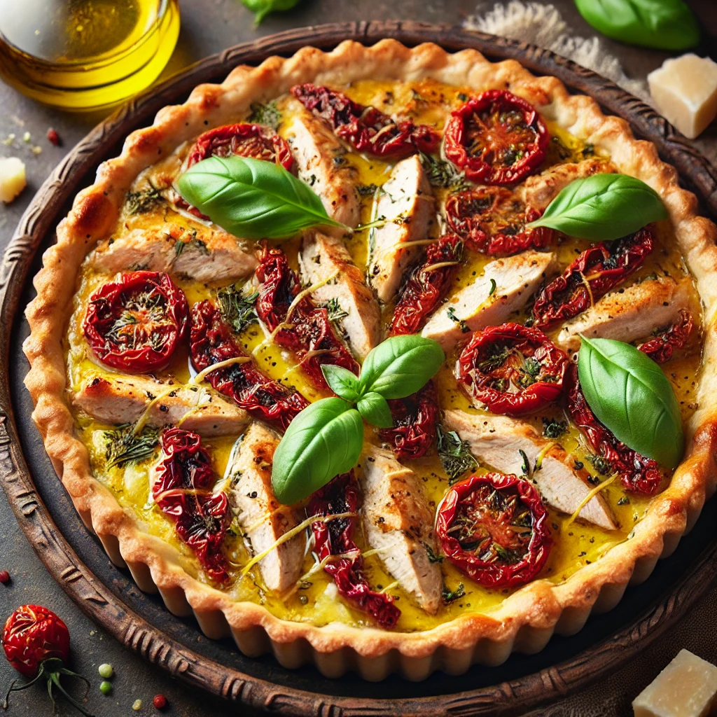 Tarte au Poulet et Tomates Séchées